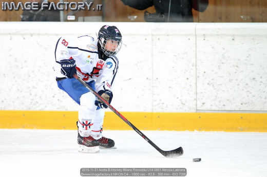 2015-11-21 Aosta B-Hockey Milano Rossoblu U14 0851 Alessia Labruna